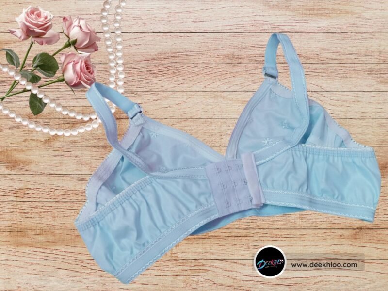 Simple and Elegant Cotton Bra - Blue