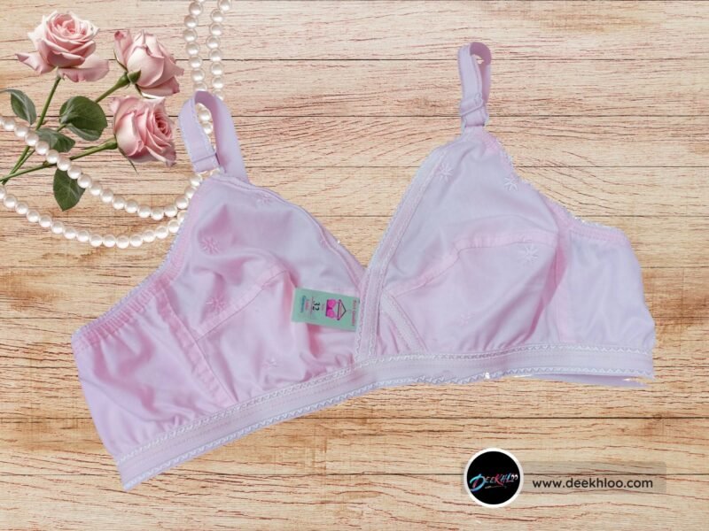 Simple and Elegant Cotton Bra - pink