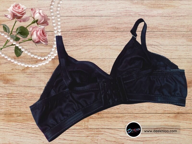 Simple and Elegant Cotton Bra - Black