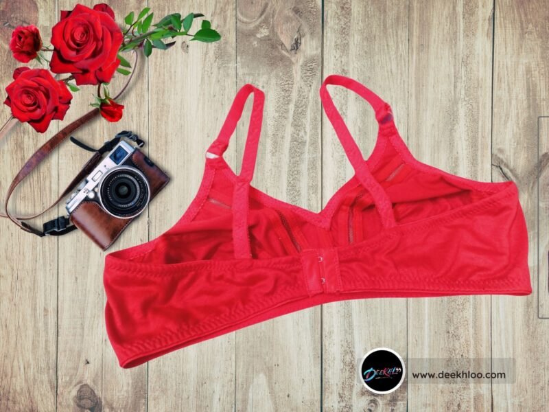 Premium Quality Soft Cotton Jersey Bra - Red