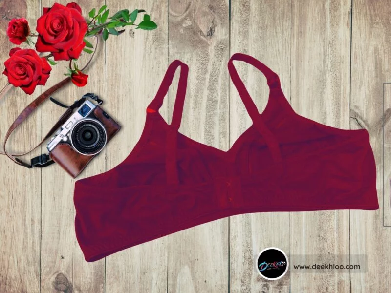 Premium Quality Soft Cotton Jersey Bra - Merlot