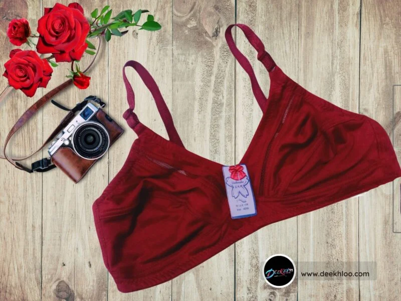 Premium Quality Soft Cotton Jersey Bra - Merlot